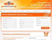 Tablet Screenshot of getcashforyourcar.com